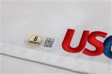 Ludvig Aberg Signed 2024 U. S. Open At Pinehurst Embroidered Flag Beckett #BP90116