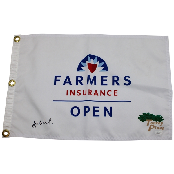Sahith Theegala Signed Farmers Insurance Open at Torrey Pines Flag JSA #AP23711