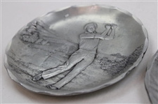 Two (2) Post-Swing Golfer Plates/Dishes by Wendell August Forge