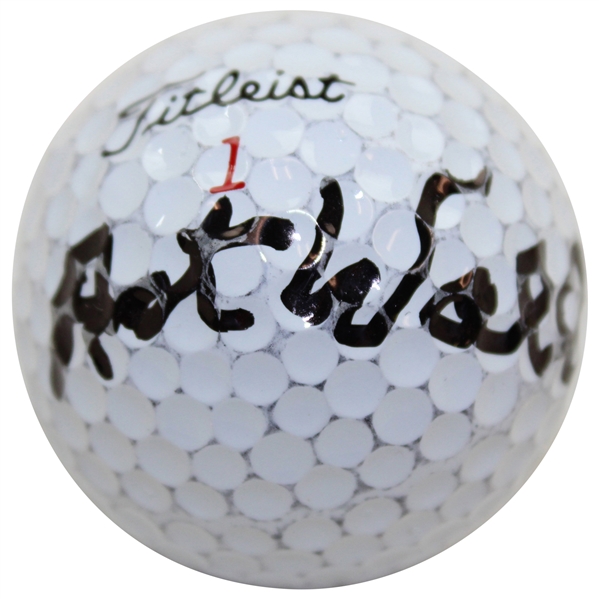 Art Wall Signed Titleist 1 Logo Golf Ball JSA ALOA