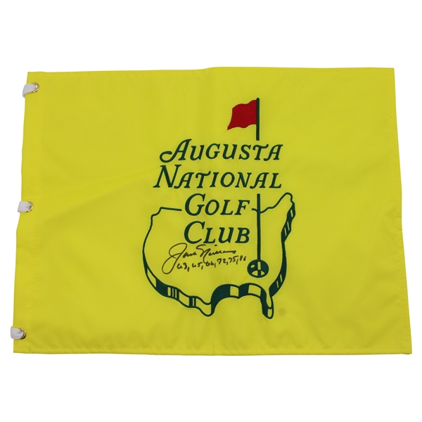 Jack Nicklaus Signed Augusta National GC Member Only Embroidered Flag w/Years Won - New Version JSA ALOA