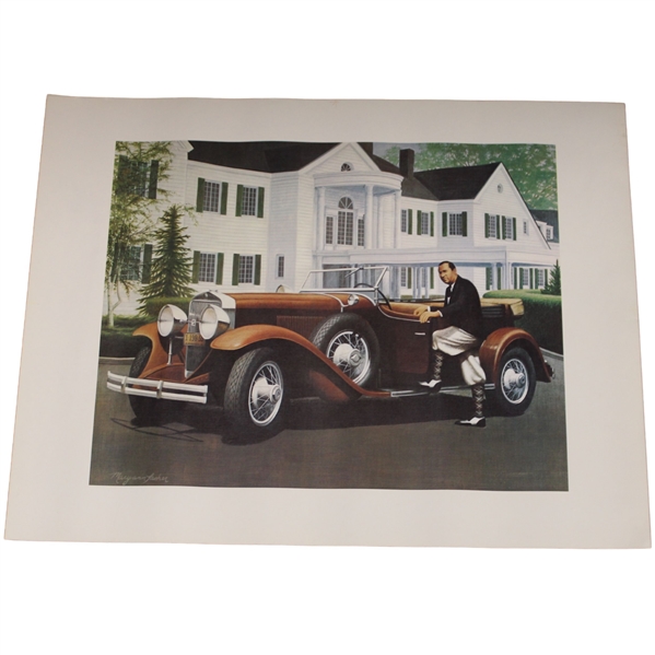 Modern Golf Print by Mary Ann Lasher-Walter Hagen w/ His Roadster