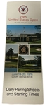 1976 US Open Daily Pairing Sheets And Starting Times