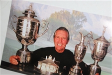 Gary Player Signed Grand Slam Trophy Panoramic 36 1/4x12 Collage JSA ALOA
