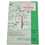 1961 Masters Tournament Official Spectator Guide - Gary Player Winner