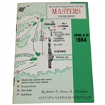 1964 Masters Tournament Spectator Guide - Arnold Palmer Winner