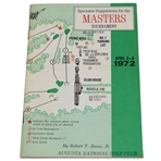 1972 Masters Tournament Official Spectator Guide - Jack Nicklaus Winner