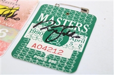 Nick Faldo Signed 1989, 1990, & 1996 Masters Tournament SERIES Badges JSA ALOA