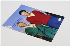 Jack Nicklaus & Tommy Aaron Dual Signed Green Jacket 8x10 Photo JSA #CB46159