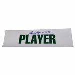 Gary Player Signed White with Green Caddy Nameplate w/61 74 78 JSA ALOA
