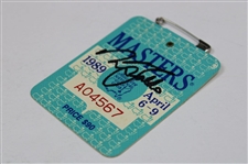 Nick Faldo Signed 1989 Masters Tournament SERIES Badge #A04567 JSA ALOA