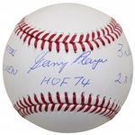 Gary Player Signed MLB Baseball w/HoF 74, 3x Masters, 65 US Open, 3x British Open, 2x PGA Inscr. JSA  #CA63076