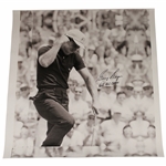 Gary Player Signed 1965 US Open B&W First Pump Image on 24x23 Canvas w/65 US Open JSA ALOA
