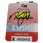 Nick Faldo Signed 1996 Masters Tournament SERIES Badge #X06902 JSA ALOA