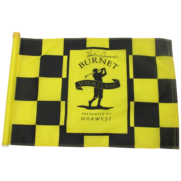 Hale Irwin Signed Burnet Sr. Classic Black & Yellow Course Flag JSA ALOA