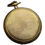 1922 Gruen Verithin 14k Gold Desk Clock Compliments Of Uniontown Country Club To Joe Kirkwood