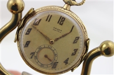 1922 Gruen Verithin 14k Gold Desk Clock Compliments Of Uniontown Country Club To Joe Kirkwood