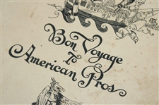 1923 Open Championship 'Bon Voyage To American Pros' Dinner Menu