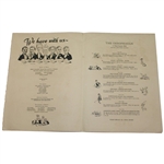 1923 Open Championship 'Bon Voyage To American Pros' Dinner Menu