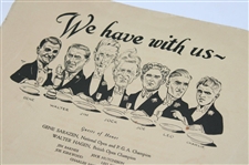 1923 Open Championship 'Bon Voyage To American Pros' Dinner Menu
