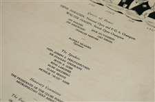1923 Open Championship 'Bon Voyage To American Pros' Dinner Menu