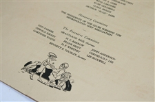 1923 Open Championship 'Bon Voyage To American Pros' Dinner Menu