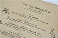 1923 Open Championship 'Bon Voyage To American Pros' Dinner Menu