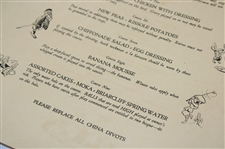 1923 Open Championship 'Bon Voyage To American Pros' Dinner Menu