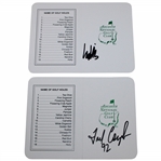Fred Couples (w/92) & Ludvig Aberg Signed Augusta National Scorecards JSA ALOA