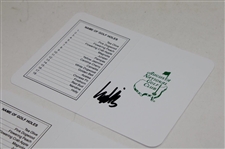 Fred Couples (w/'92') & Ludvig Aberg Signed Augusta National Scorecards JSA ALOA