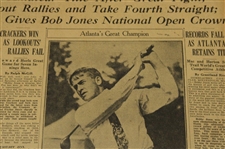 1930 Atlanta Constitution Bobby Jones Golfdom's King Newspaper Article/Photo