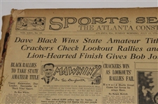 1930 Atlanta Constitution Bobby Jones Golfdom's King Newspaper Article/Photo