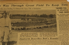 1930 Atlanta Constitution Bobby Jones Golfdom's King Newspaper Article/Photo