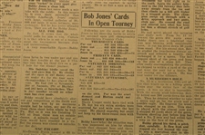 1930 Atlanta Constitution Bobby Jones Golfdom's King Newspaper Article/Photo