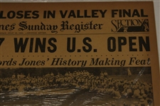 1930 Des Moines Register Jones 287 Wins U. S. Open & 1927 Bobby Jones 142 Ties Golf Mark Newspaper Article/Photos