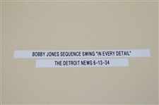 1934 Detroit News Bobby Jones Swing Sequence In Every Detail & NY Times Parade in 1930
