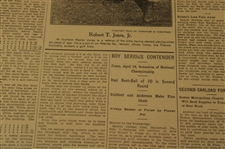 1916 Boston Transcript Very Young Bobby Jones Newspaper Article/Photo