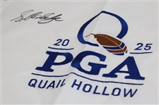 Scottie Scheffler Signed 2025 PGA Championship at Quail Hollow Embroidered Flag JSA ALOA
