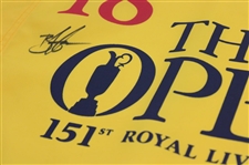 Brian Harman Signed 2023 The Open Championship at Royal Liverpool Yellow Screen Flag JSA ALOA
