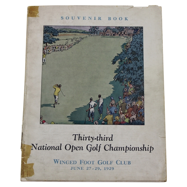 1929 US Open Championship at Winged Foot GC Official Program - Bobby Jones Win