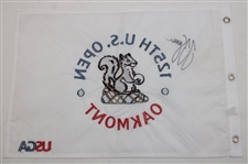 Champion JJ Spaun Signed 2025 US Open at Oakmont Embroidered Flag JSA ALOA