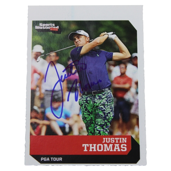 Justin Thomas Signed Sports Illustrated Kids Golf Card #605 JSA ALOA