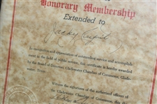 Jacky Cupit's 1963 Gladewater Chamber Of Commerce Honorary Membership