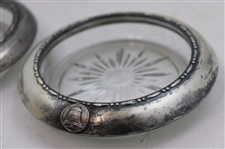 Jacky Cupit's Pair of San Gabriel Country Club Glass & Metal Ash Trays