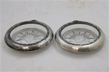 Jacky Cupit's Pair of San Gabriel Country Club Glass & Metal Ash Trays