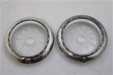 Jacky Cupit's Pair of San Gabriel Country Club Glass & Metal Ash Trays