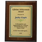 Jacky Cupits 2018 Lifetime Achievement Award Plaque
