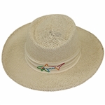 Greg Normans Personal New Shark Logo Tan Straw Gambler Hat - Unworn
