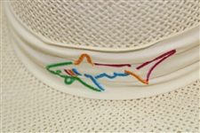 Greg Norman's Personal New Shark Logo Tan Straw Gambler Hat - Unworn