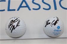 Andrew Novak & Ben Griffin Signed 2025 Zurich Classic Flag & Signed Balls JSA ALOA
